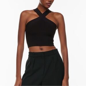 Aritzia Sculpt Knit Criss Cross Cropped Tank